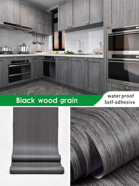 Waterproof Self Adhesive Pvc Wallpaper Roll Furniture Cabinets Vinyl Home Decor - Wallpapers