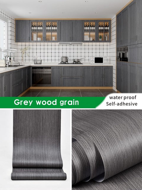 Waterproof Self Adhesive Pvc Wallpaper Roll Furniture Cabinets Vinyl Home Decor - Wallpapers