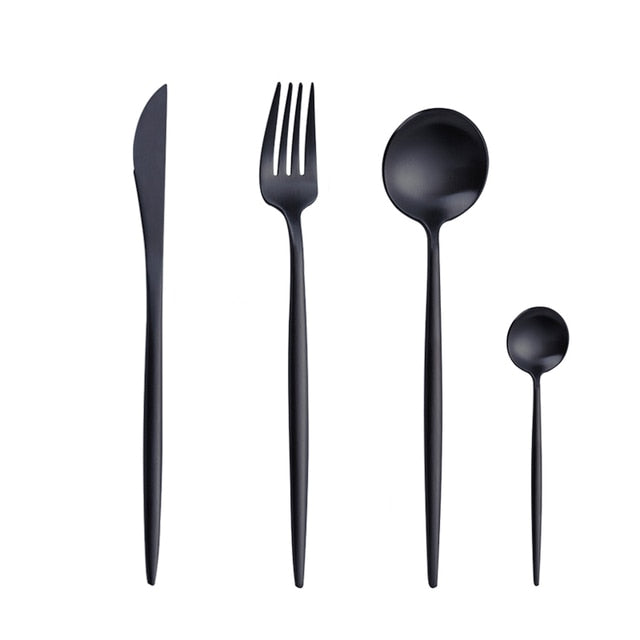 Gold Cutlery Set Forks Spoons Knives Tableware Steel Cutlery Set Stainless Steel