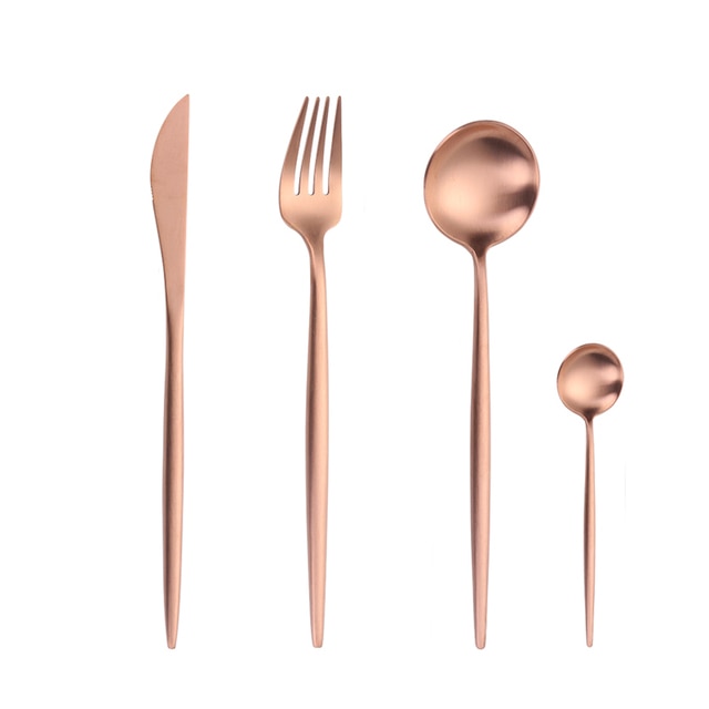 Gold Cutlery Set Forks Spoons Knives Tableware Steel Cutlery Set Stainless Steel