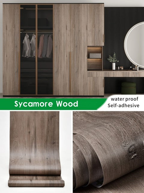 Waterproof Self Adhesive Pvc Wallpaper Roll Furniture Cabinets Vinyl Home Decor - Wallpapers