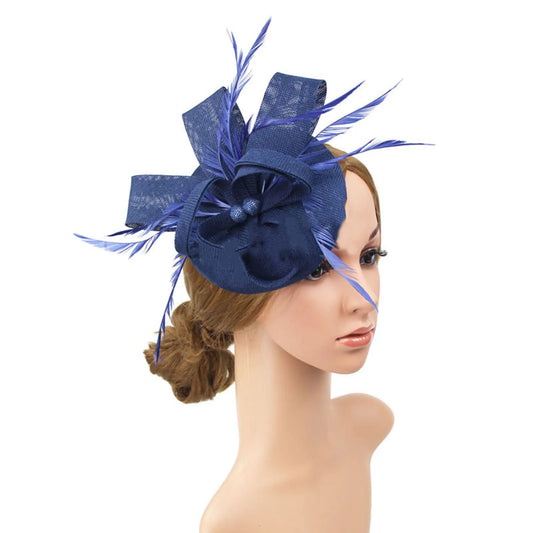 Women's faux feather mesh fascinator hat