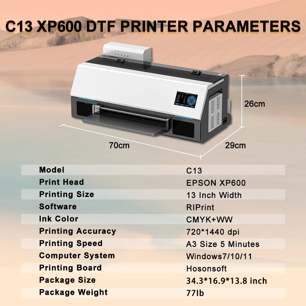A3+ DTF Printer For Epson XP600 T shirt Printing Machine Directly to Film DTF Transfer Printer For all Fabric impresora dtf a3