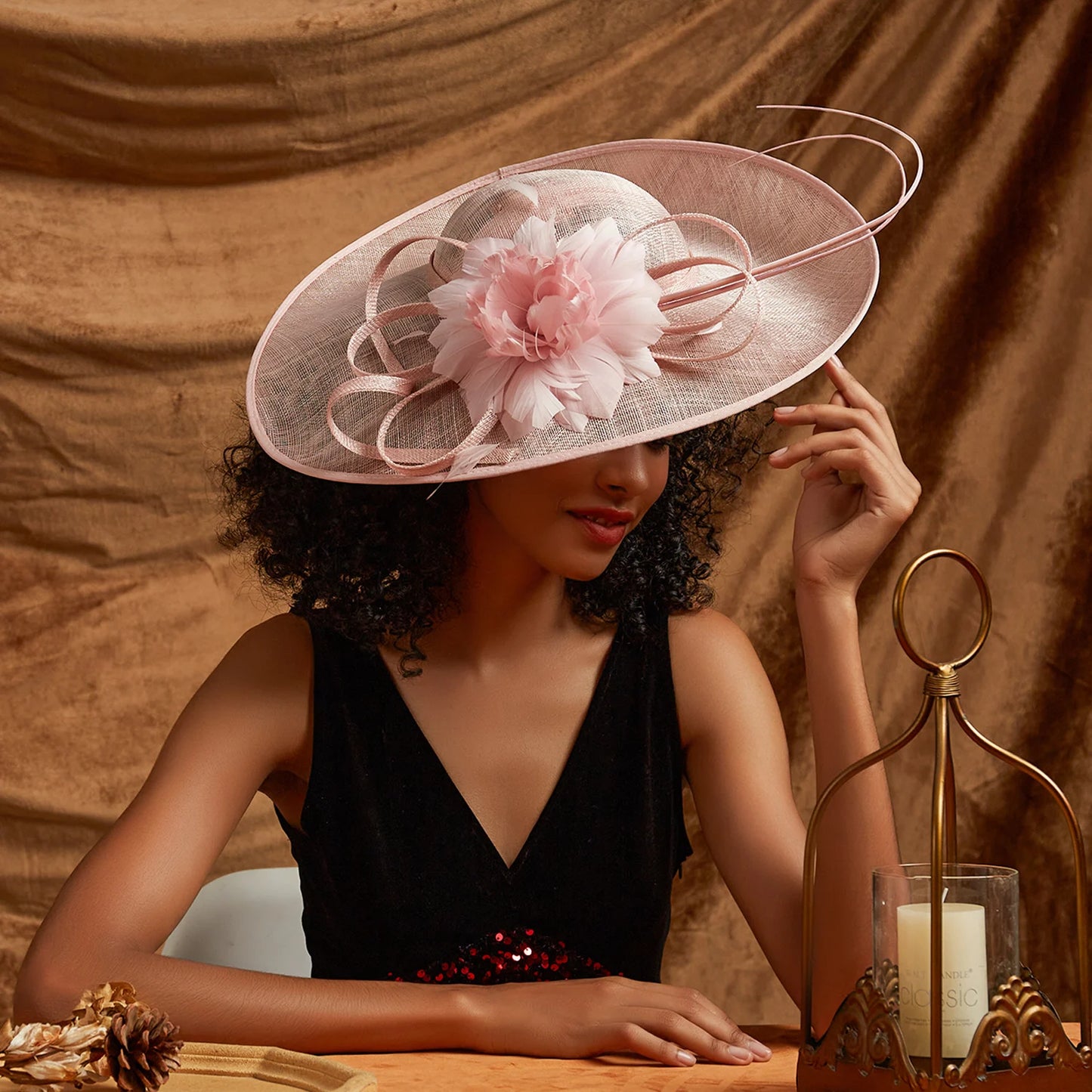 Sinamay Fascinator – Elegant Wedding & Derby Party Hat for Women