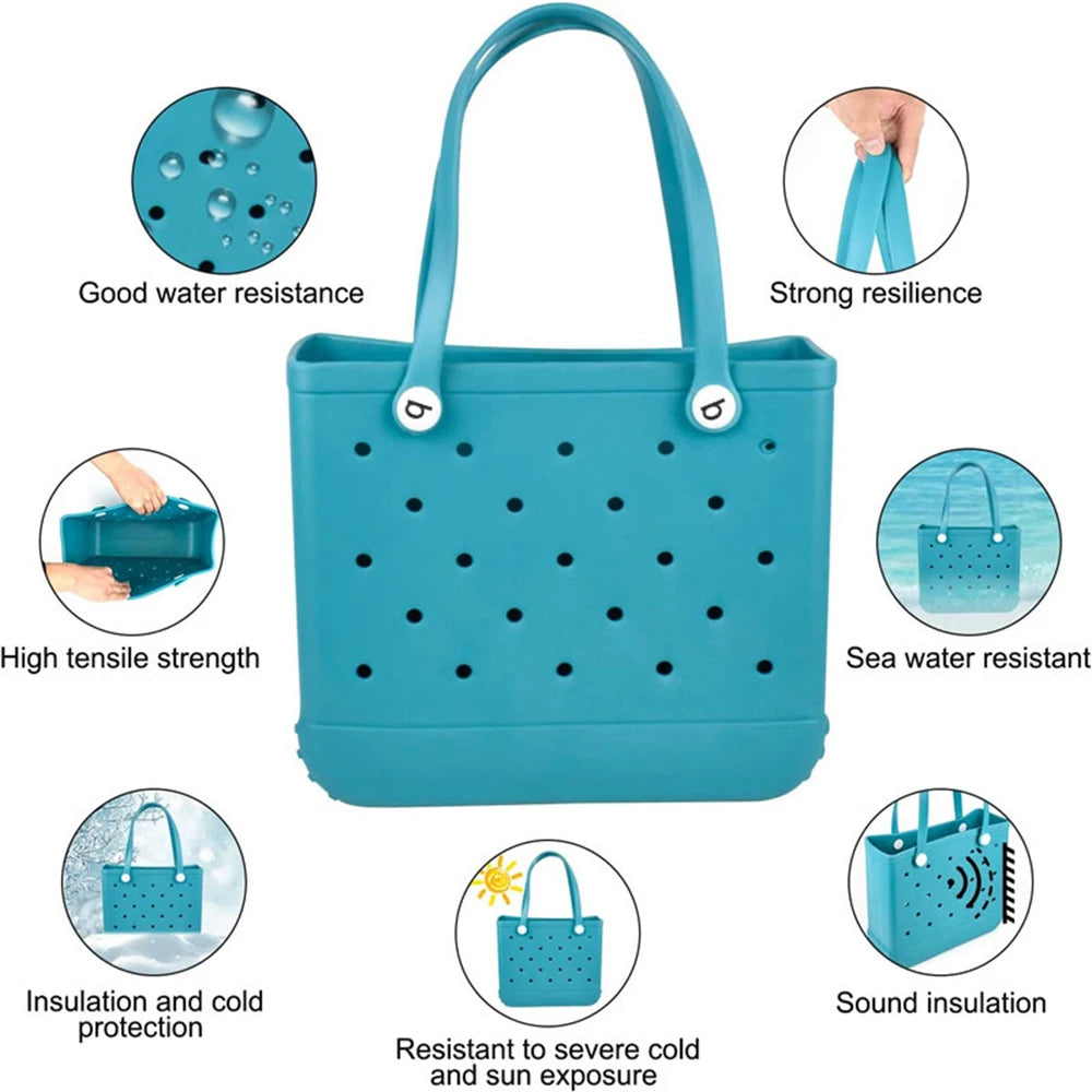 Waterproof Beach Bag Fashion Rubber Handbag Beach Boat Swimming Sports Shopping Portable Eva Handbag