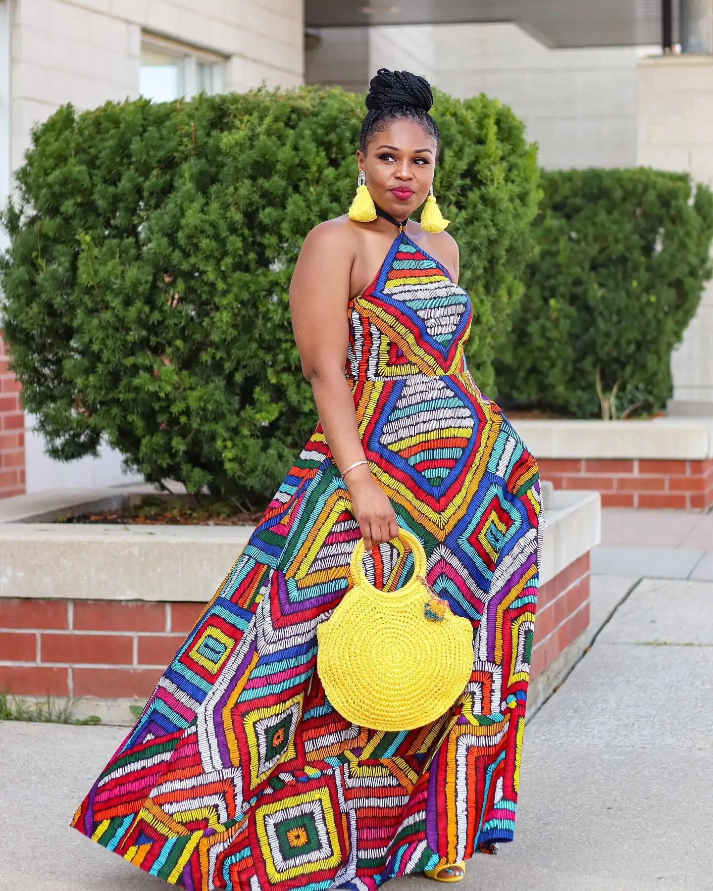 Boho Dashiki Print Style African Maxi Dress