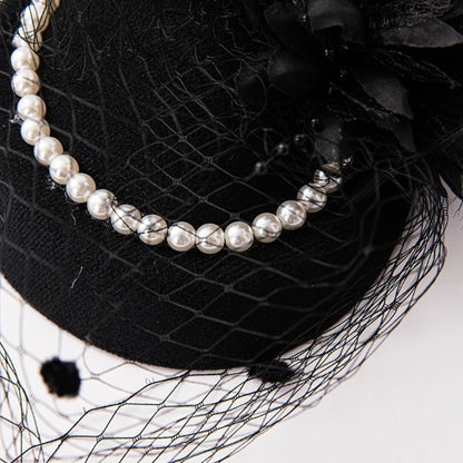 Feather Fascinator Headband – Elegant Veil Tea Party Hat
