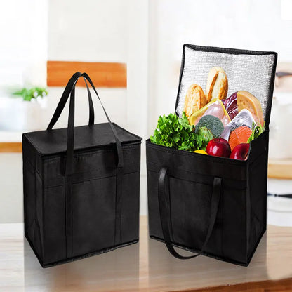 Cooler Bag Portable Zipper Thermal Lunch Bag, Insulated Freezer Bag Camping Picnic Bag Camping Tin Foil For Food Large Capacity Bag