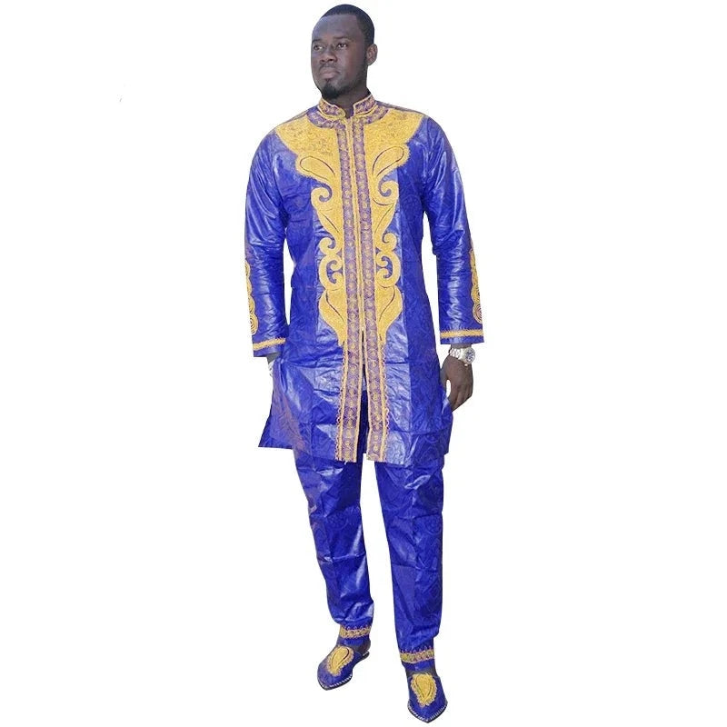 2 pcs Traditional African Dashiki Shirt and Pants for men