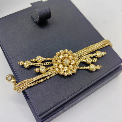 Women's Golden Round Beaded Jewelry Set For weddings and Birthday Parties