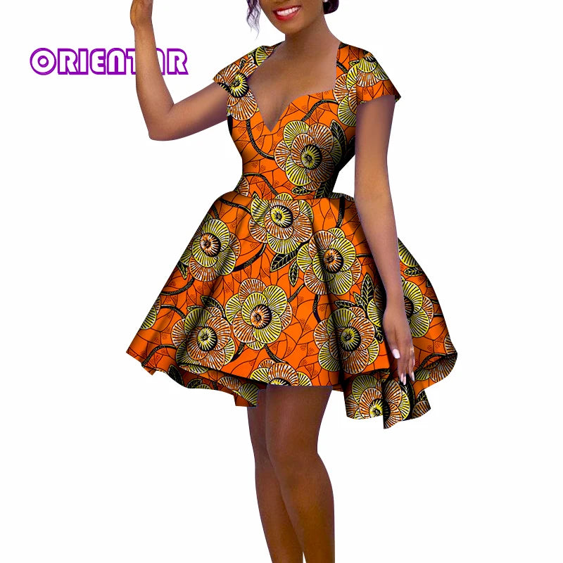 Dashiki Print African Short Dress