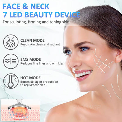 LED Facial Massager Neck Facial Beauty Device Lifting Tighten Skin Care Tool