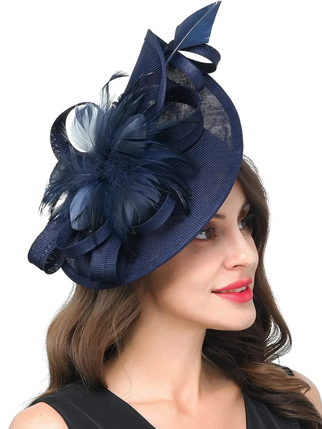 Elegant Fascinator Hat for Women Tea Party Kentucky Derby Fascinator Pillbox Hat Feather Flower Fascinator Wedding Cocktail