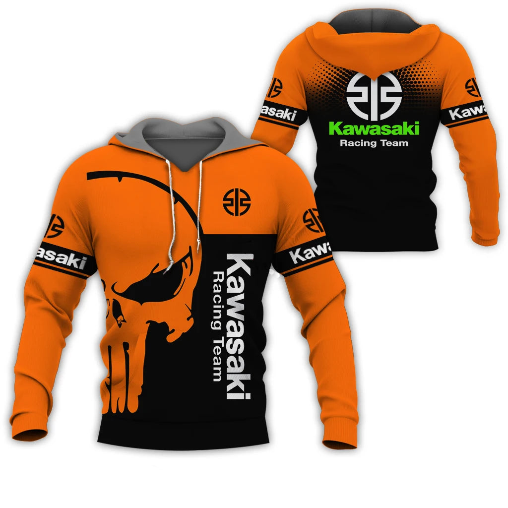 3D print Kawasaki Ninja Motorcycle Riding Off-Road Pullover Extreme Sports Adventure Unisex Sweatshirt Hoodie for Men