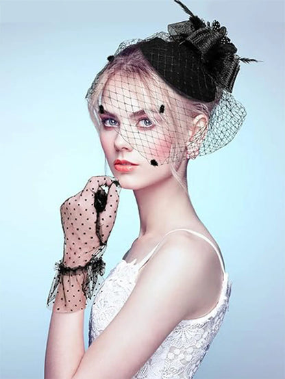 Elegant Hair Drop Fascinator – Fancy Flower Bridal & Party Hat