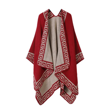 Lace Shawl Scarf Travel Warm Cloak Imitation Cashmere Warm Shawl Autumn and Winter for Women