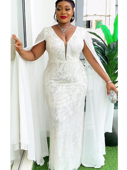 Plus Size African Party Dresses for Women Dashiki Ankara Sequin Wedding Evening Gown Sexy Bodycon Maxi Long Dress Africa Clothes