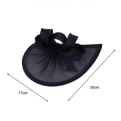 Elegant Linen Yarn Fascinator Hat with Bowknot Decor – Retro Style