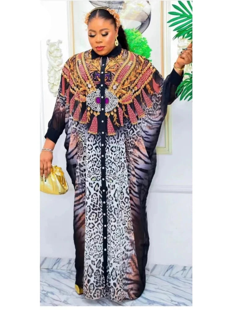 Tiger Print African Style Long dress