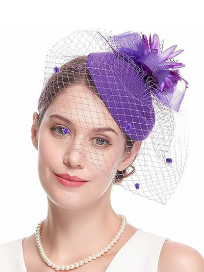 Elegant Hair Drop Fascinator – Fancy Flower Bridal & Party Hat