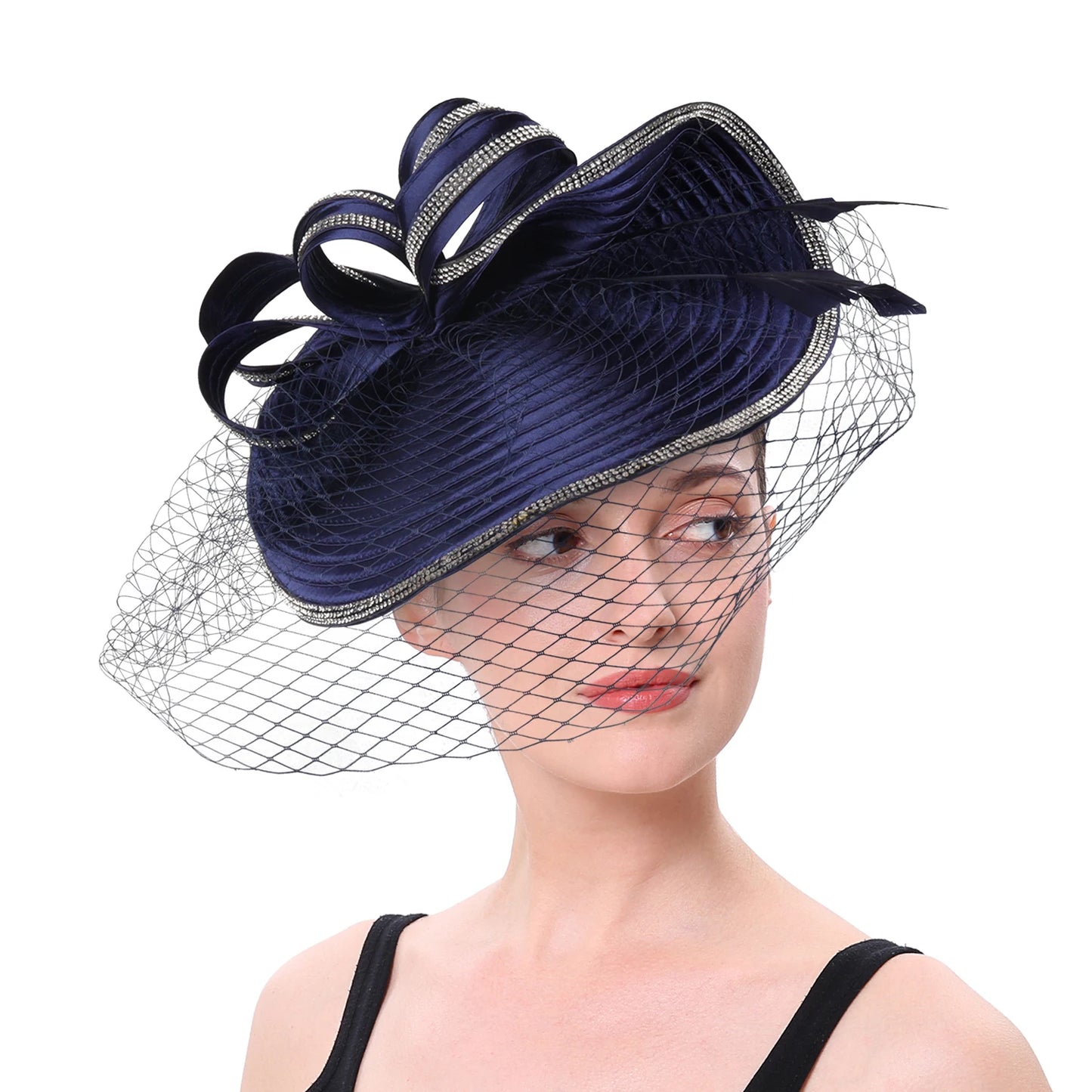 Luxury Fascinator Hat – Satin Cloth Headband for Ascot, Derby & Weddings