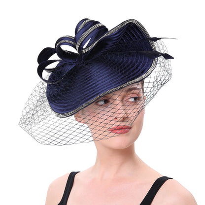 Luxury Fascinator Hat – Satin Cloth Headband for Ascot, Derby & Weddings