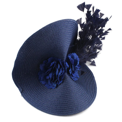 Ladies’ Fascinator Millinery Hat | Elegant Wide Brim Kentucky Derby