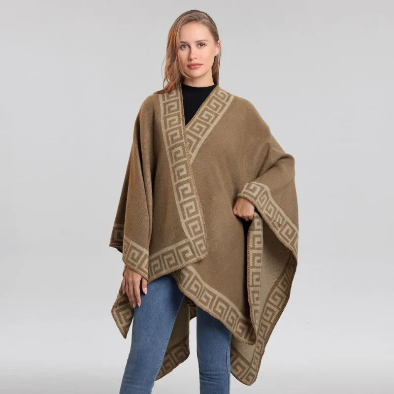 Lace Shawl Scarf Travel Warm Cloak Imitation Cashmere Warm Shawl Autumn and Winter for Women