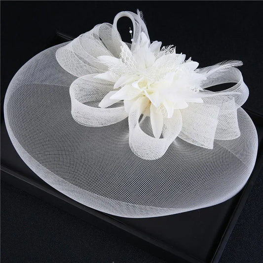 Feather & Mesh Fascinator Hairpin