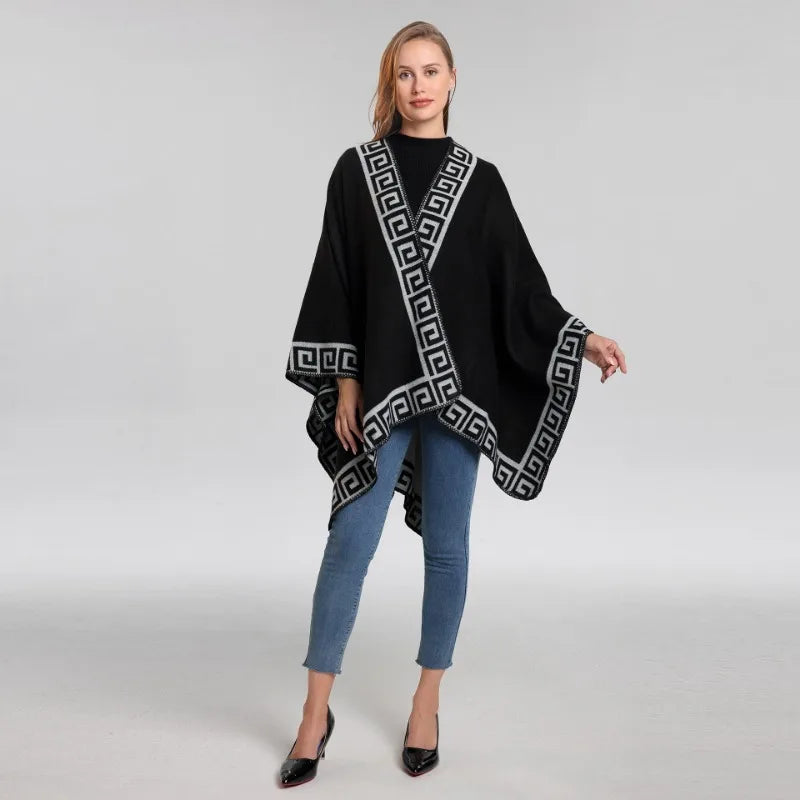 Lace Shawl Scarf Travel Warm Cloak Imitation Cashmere Warm Shawl Autumn and Winter for Women