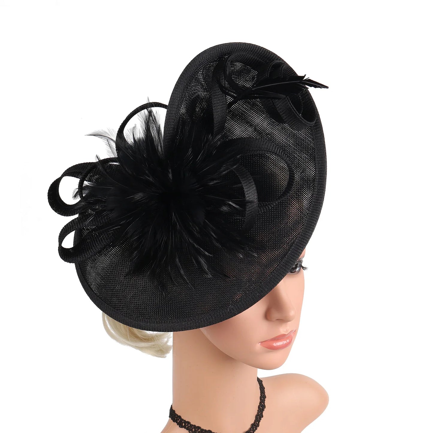 Elegant Fascinator Hat for Women Tea Party Kentucky Derby Fascinator Pillbox Hat Feather Flower Fascinator Wedding Cocktail