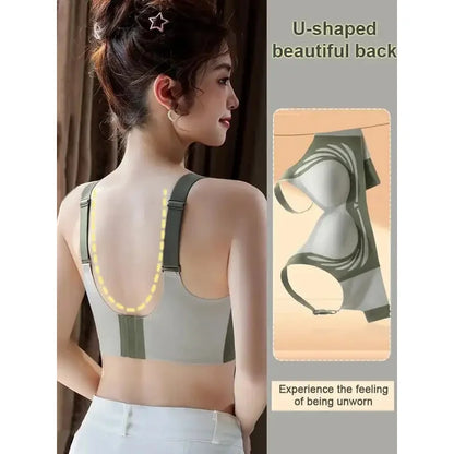 No Wire Push-up Bra Women Gathered Up Soft Support Adjustable Underwear Anti-sagging Seamless Lift-up Bra