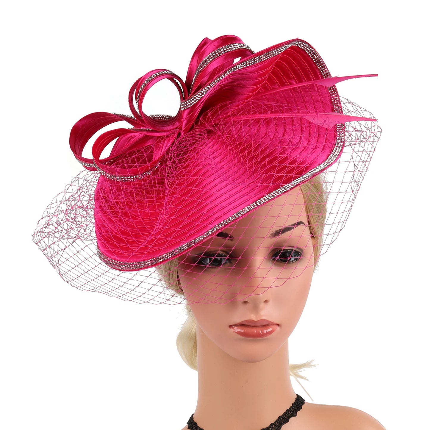 Luxury Fascinator Hat – Satin Cloth Headband for Ascot, Derby & Weddings