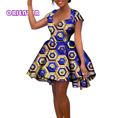 Dashiki Print African Short Dress