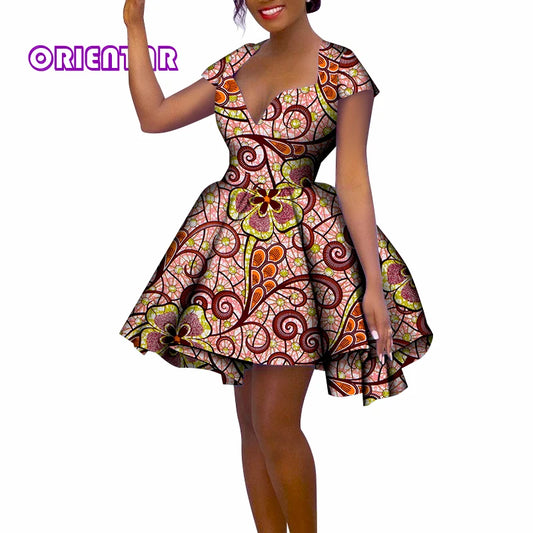 Dashiki Print African Short Dress