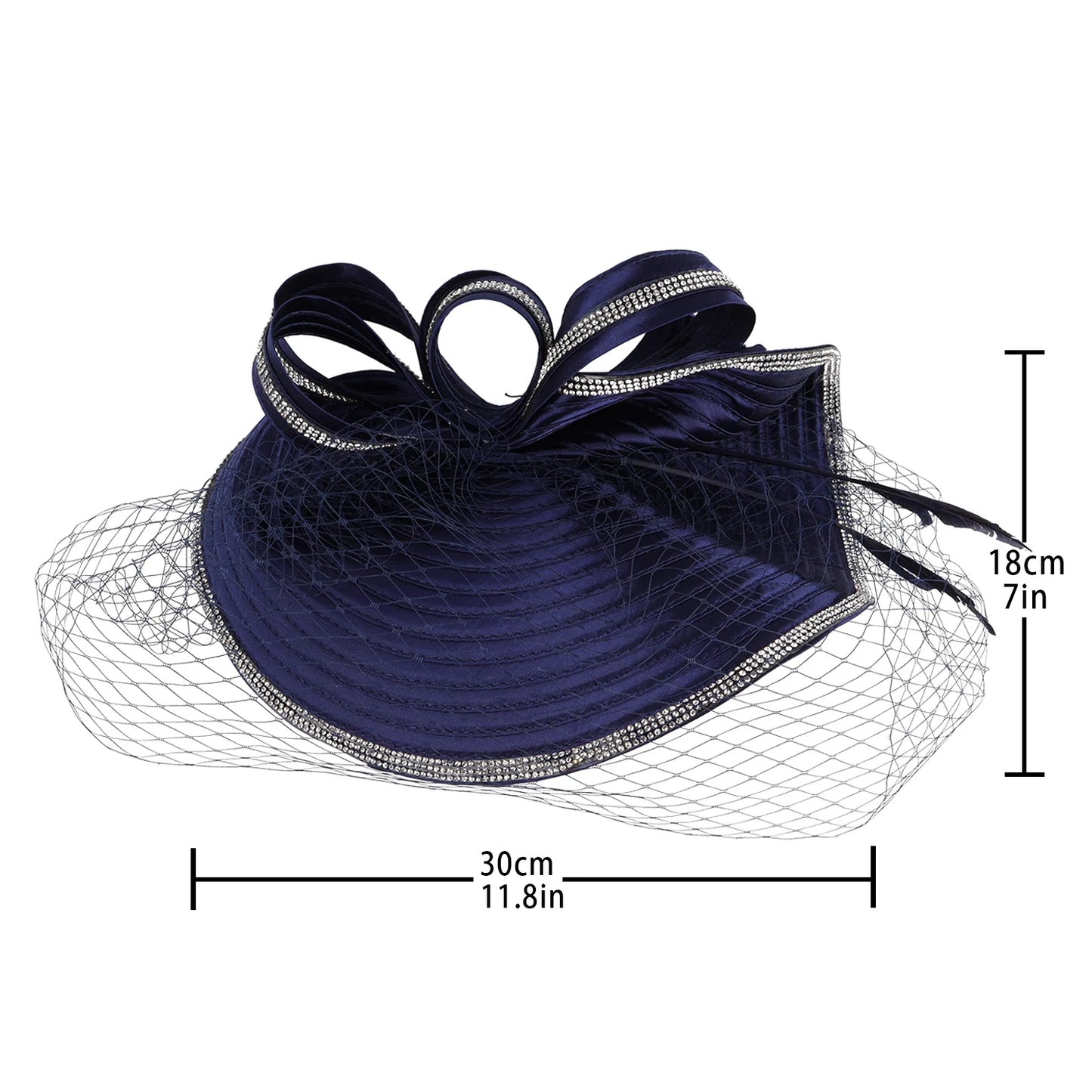 Luxury Fascinator Hat – Satin Cloth Headband for Ascot, Derby & Weddings