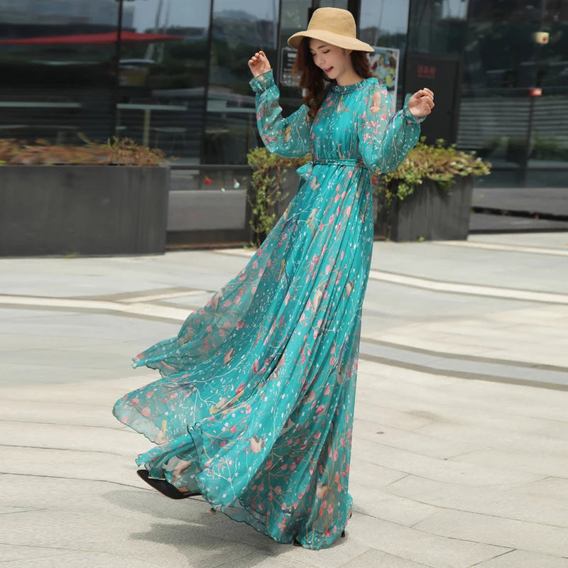 Long Sleeve Floral Maxi Dress