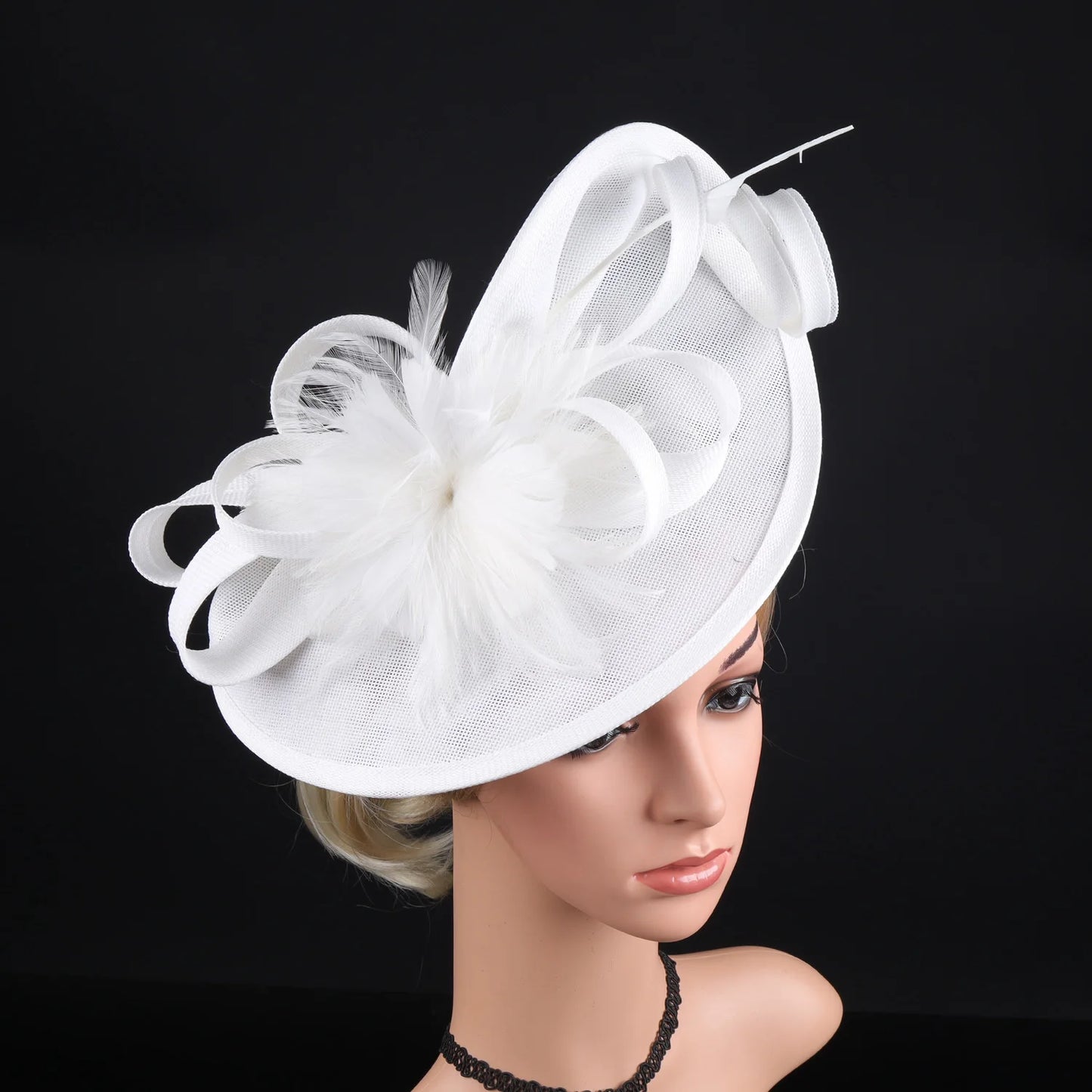 Elegant Fascinator Hat for Women Tea Party Kentucky Derby Fascinator Pillbox Hat Feather Flower Fascinator Wedding Cocktail