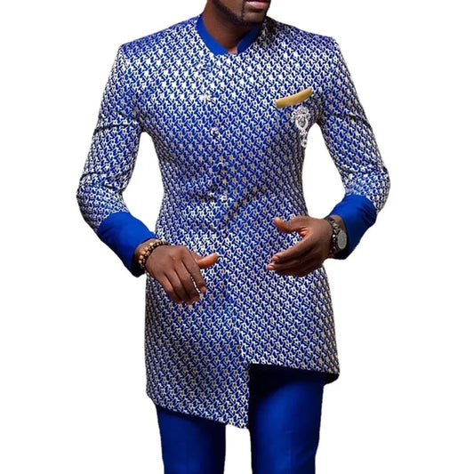 2pcs Traditional African Shirt Top and Pants for men