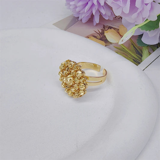 Women's Golden Round Beaded Jewelry Set For weddings and Birthday Parties