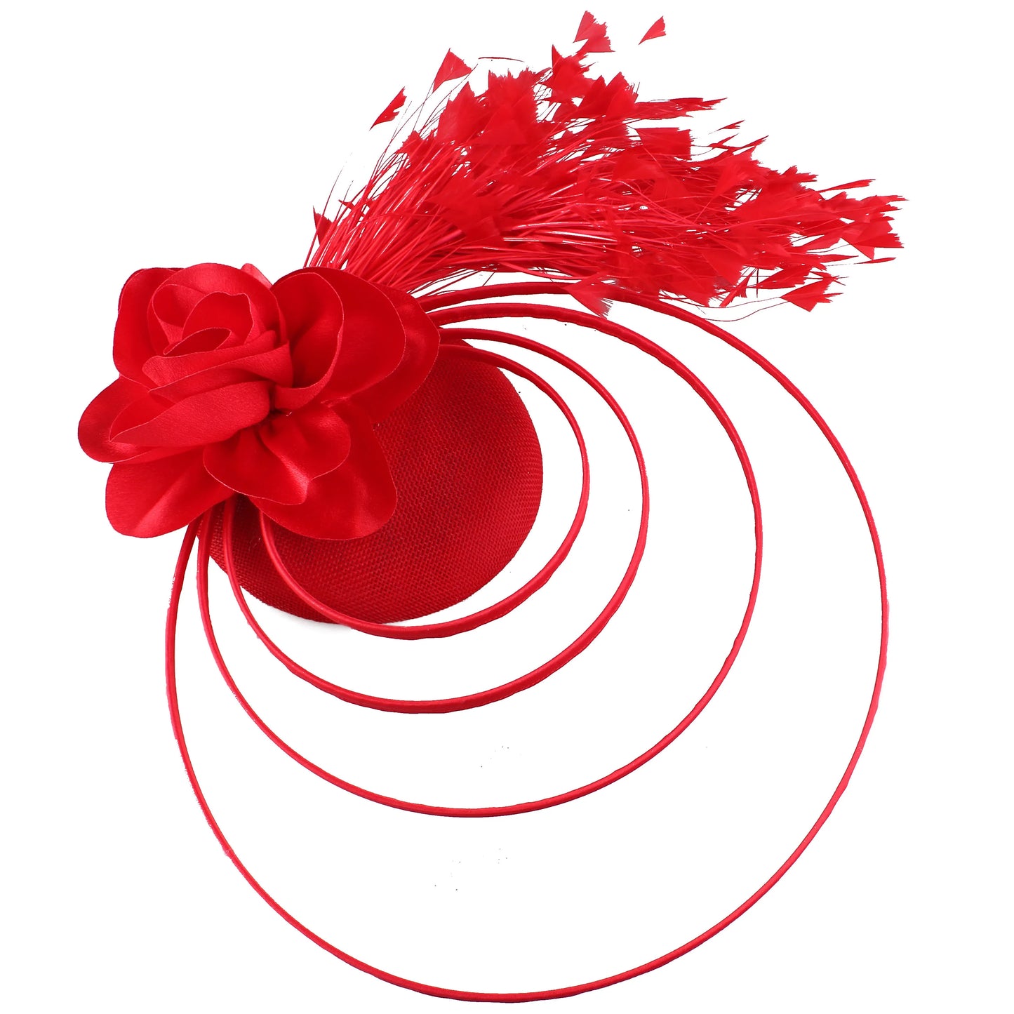 Fancy Sinamay Floral Fascinator – Feather Headpiece for Weddings