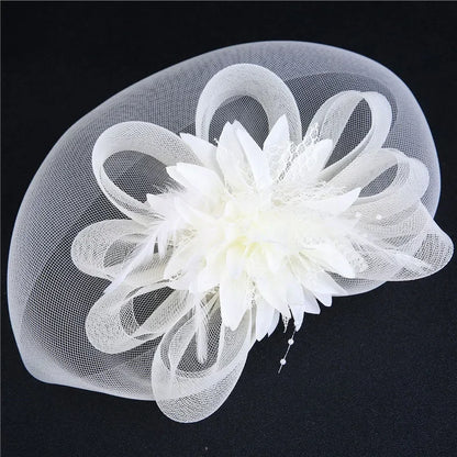 Feather & Mesh Fascinator Hairpin