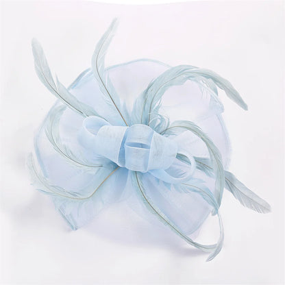Flower Pillbox Fascinator – Veil & Feather Headband for Tea Parties