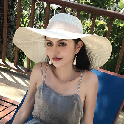 Women Summer Straw Hat For Beach Travel UV Protection Cut Bucket sun Cap Girl Sun Hat wide Brim