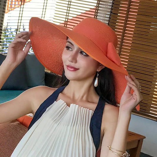 Women Summer Straw Hat For Beach Travel UV Protection Cut Bucket sun Cap Girl Sun Hat wide Brim