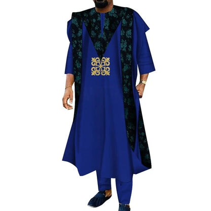 2pcs Traditional African Shirt Top and Pants for men