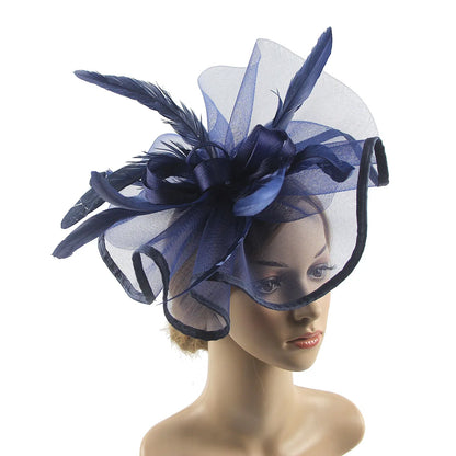 Flower Pillbox Fascinator – Veil & Feather Headband for Tea Parties