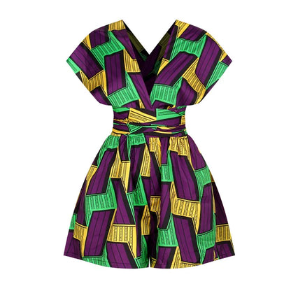 Dashiki Print Romper Short African Style