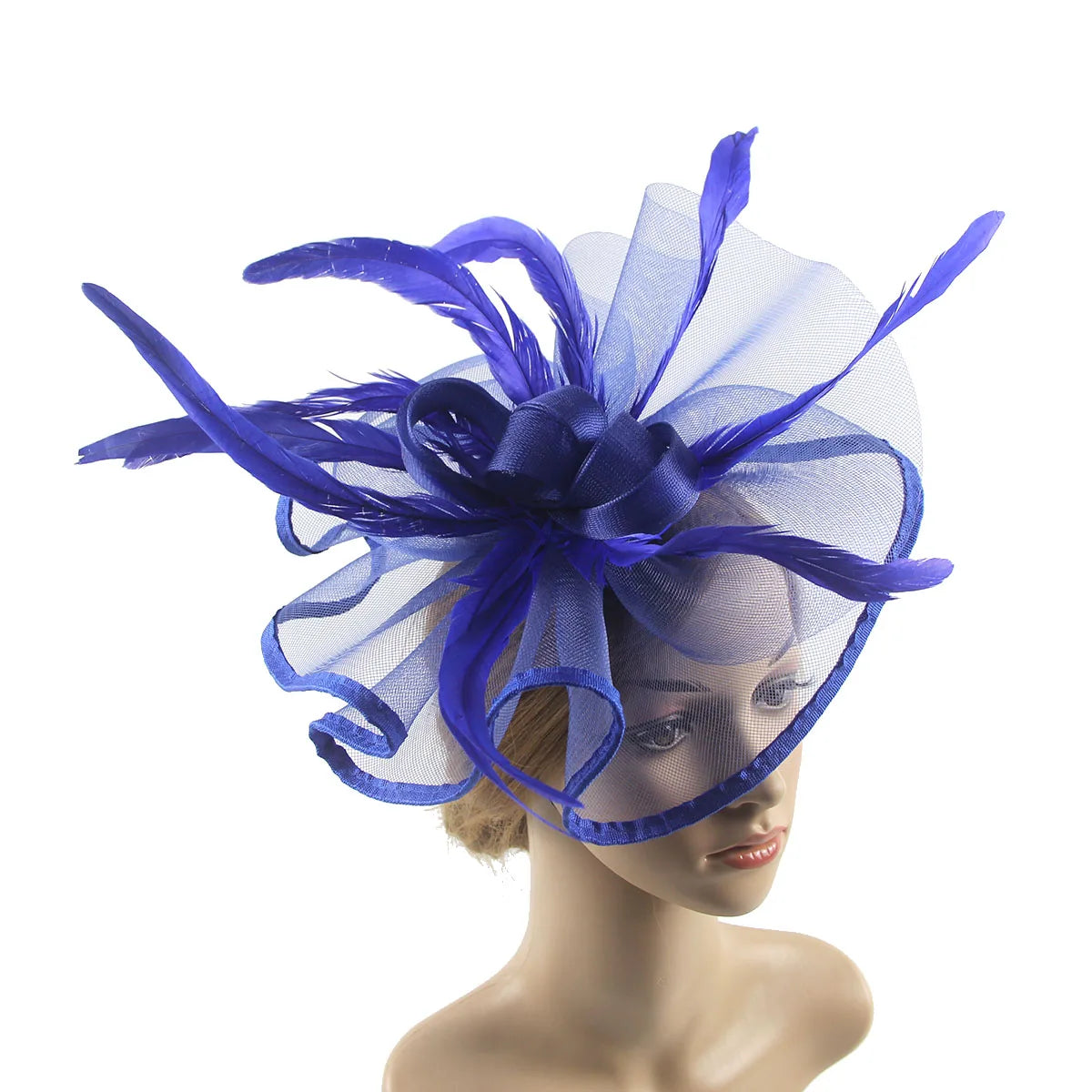 Flower Pillbox Fascinator – Veil & Feather Headband for Tea Parties