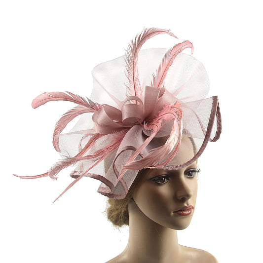 Flower Pillbox Fascinator – Veil & Feather Headband for Tea Parties